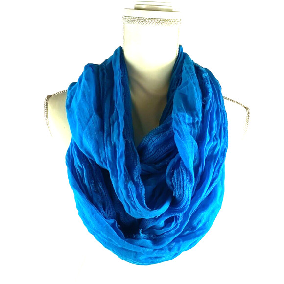 Infinity Scarf Blue 18 X 70 - Picture 6 of 9
